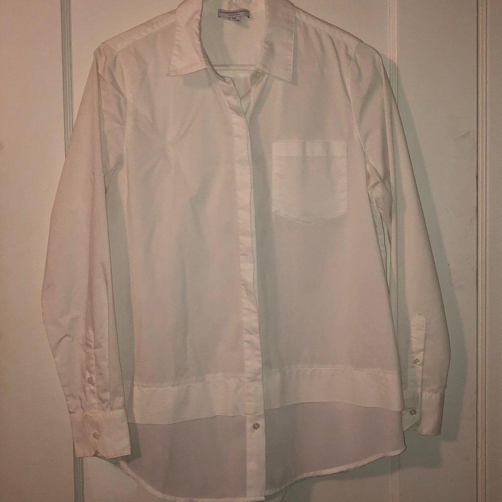 White collared - button up shirt. Women’s Sz Sm